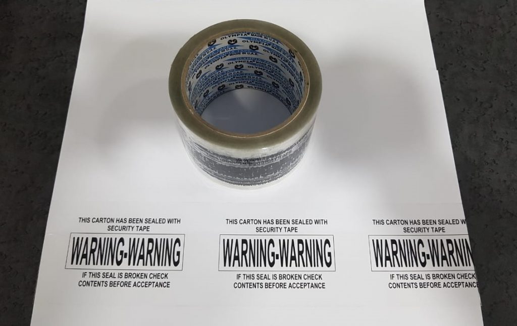 Warning Tapes With Adhesive For Packaging Olympia Brand Size Mic X